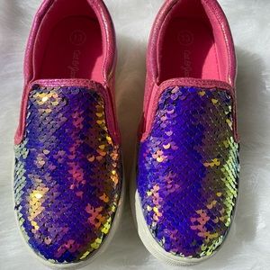 Girls Pink Iridescent Sequin Flip Shoes! Size 13! NWT!!!